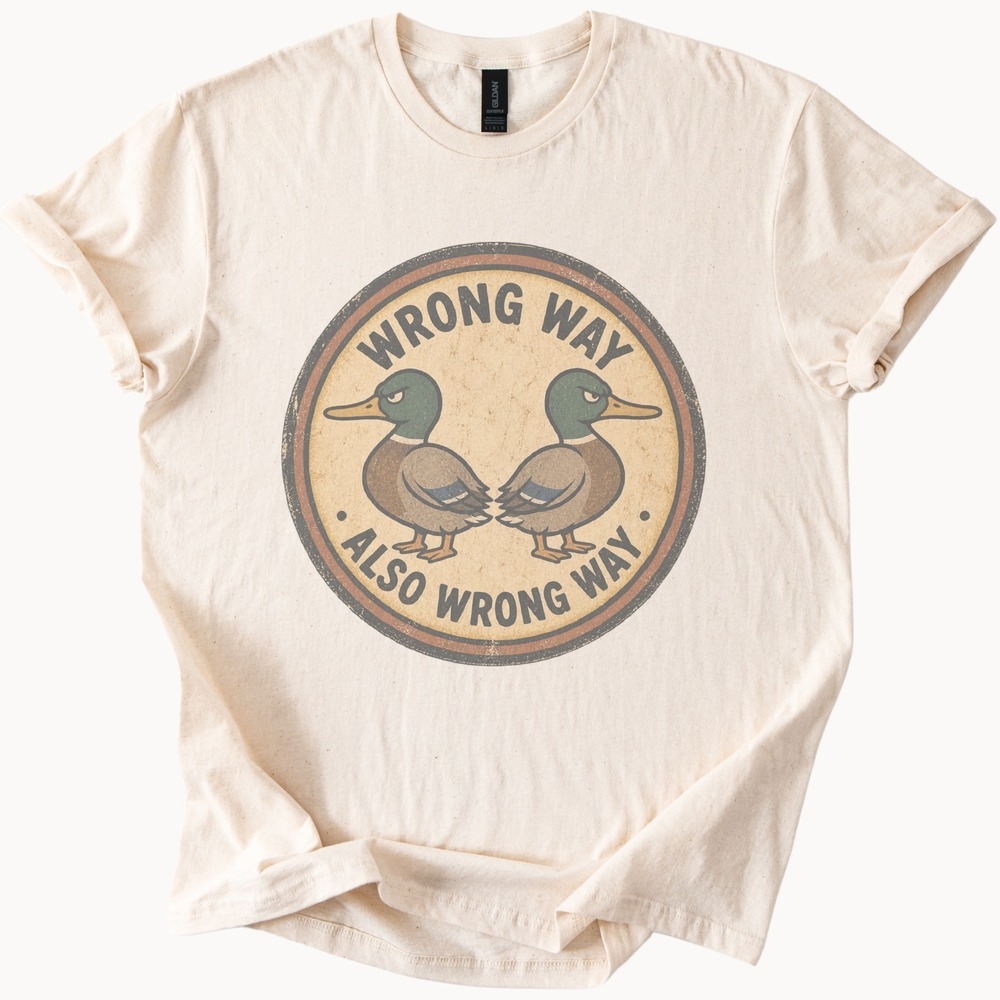 Wrong Way Grumpy Mallards Vintage Style Funny Shirt